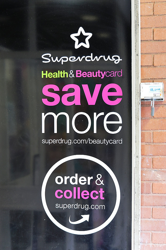 Superdrug sign on the way with a promotion for their health and beauty save more card, and order and collect